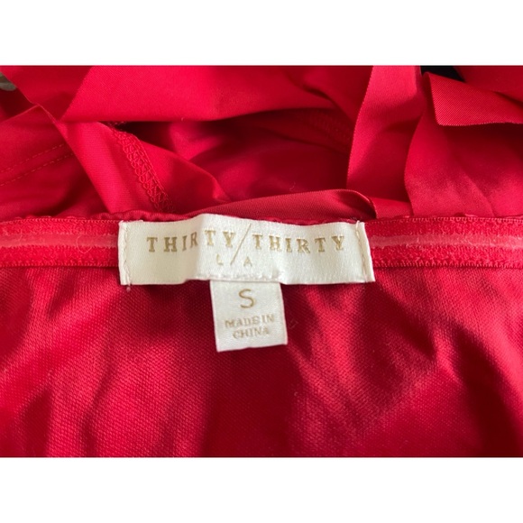 Thirty/Thirty Red Strapless Ruched Ruffle Red Tank Top - Picture 4 of 4